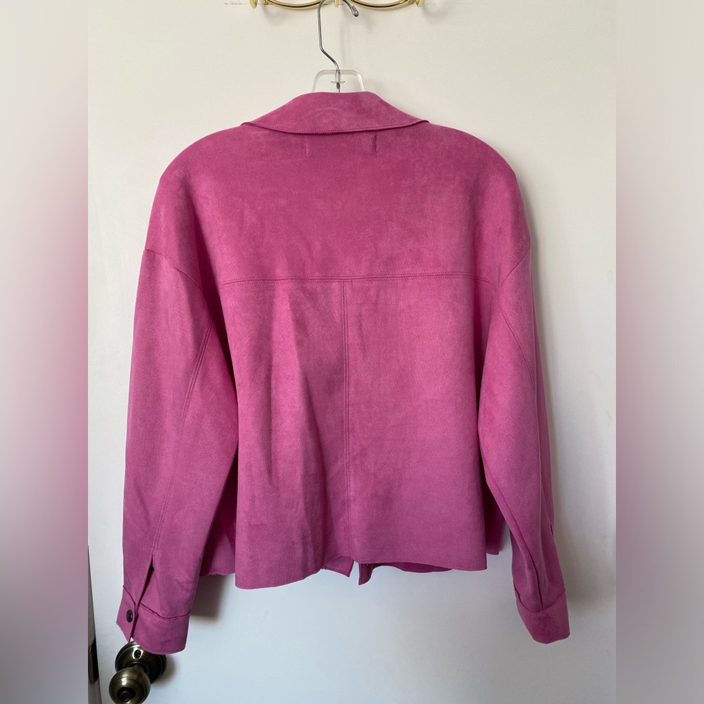 Zara Pink Button-Down Shirt Jacket - Picture 7 of 7